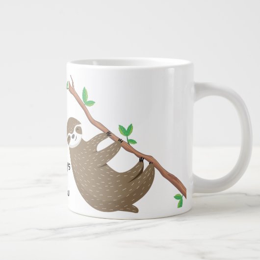 Cute sloth Ik hang met je. Grote Koffiekop (Rechts)