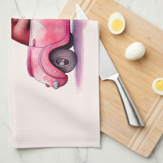 Cute Sloth in a Pink Convertible Theedoek (Quarter Fold)