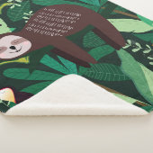 Cute sloth in een groen tropisch illustratiepatroo sherpa deken (3/4)