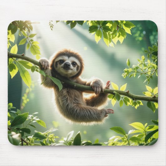 Cute Sloth In Sunbeams Muismat (Voorkant)