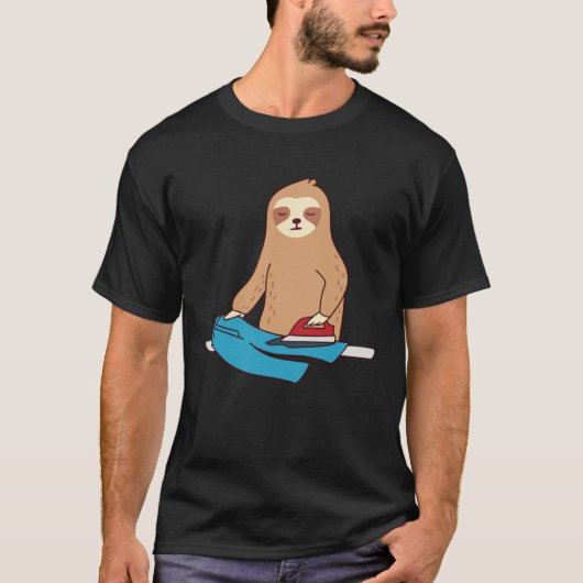 Cute Sloth Ironing Rodent Lazy Tired T-shirt (Voorkant)