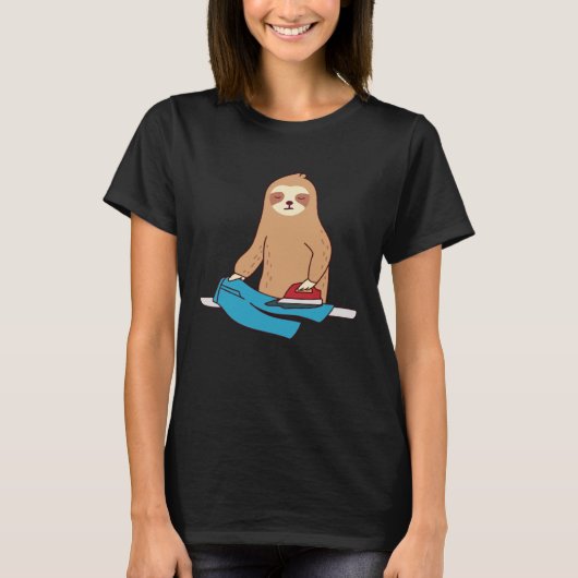 Cute Sloth Ironing Rodent Lazy Tired T-shirt (Voorkant)