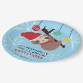 Cute Sloth Kerstpunny Kawaii Holiday Winter Papieren Bordje (Gekanteld)