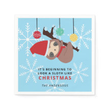 Cute Sloth Kerstpunny Kawaii Holiday Winter