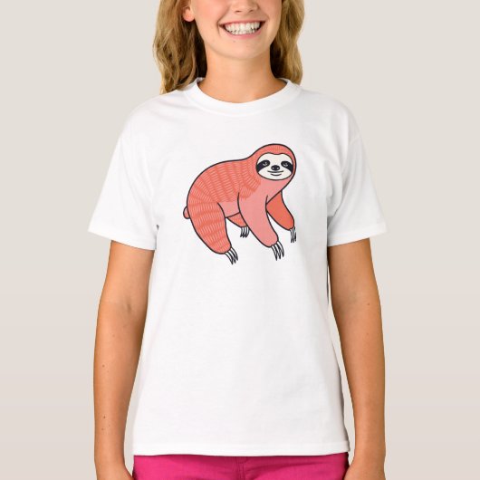 Cute Sloth Kids T-Shirt – Adorable Lazy Animal Tee (Voorkant)