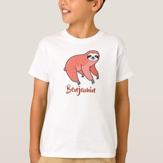 Cute Sloth Kids T-Shirt – Adorable Lazy Animal Tee (Voorkant)