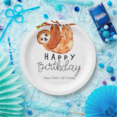 Cute sloth kind verjaardagsfeestje bord (Feest)