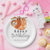 Cute sloth kind verjaardagsfeestje bord (Feest)