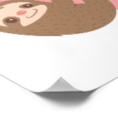 Cute Sloth Koppel Knuffelend Hart, Kamerdecoratie Poster (Hoek)