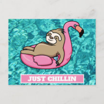 Cute Sloth Lazy Summer Funny Just Chillin