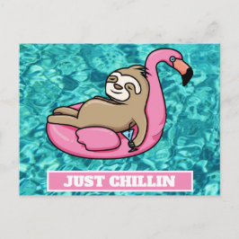 Cute Sloth Lazy Summer Funny Just Chillin Briefkaart