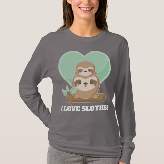 Cute sloth-liefhebbers voegen naambericht t-shirt  (Voorkant)