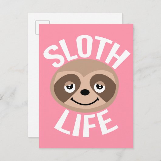 Cute Sloth Life Briefkaart (Voorkant / Achterkant)