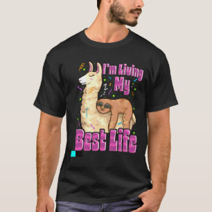 Cute Sloth Llama die mijn beste leven lang speelt T-shirt