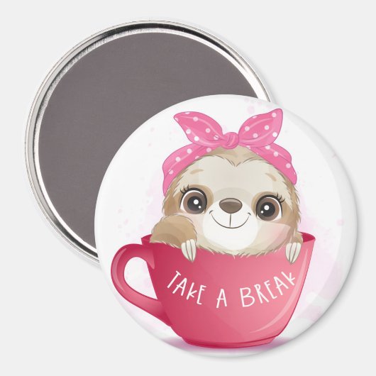 Cute Sloth Magneet (Voorkant / Achterkant)