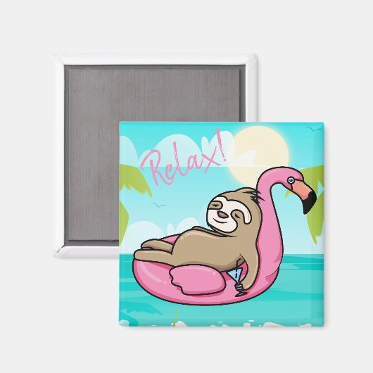 Cute Sloth Magneet (Voorkant / Achterkant)