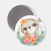 Cute Sloth Magneet (Voorkant / Achterkant)