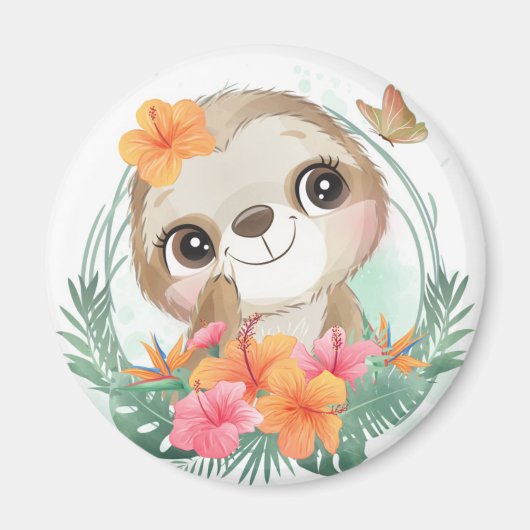 Cute Sloth Magneet (Voorkant)