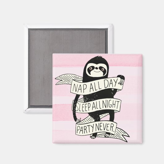 Cute Sloth Magneet (Voorkant / Achterkant)