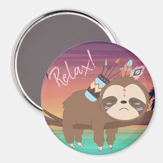 Cute Sloth Magnet (Voorkant / Achterkant)