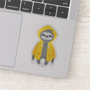 Cute Sloth met een regenjas Sticker