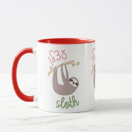 Cute Sloth met Hebreeuws voor joodse kinderen Mok (Links)