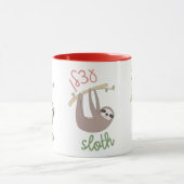 Cute Sloth met Hebreeuws voor joodse kinderen Mok (Midden)