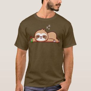Cute Sloth met koffie Cup Cartoon1 T-shirt