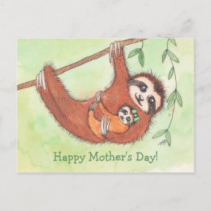Cute Sloth Moederdag Briefkaart