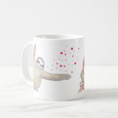 Cute Sloth Mok Happy Sloth Art Mok voor haar (Voorkant links)