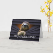 Cute Sloth noemde je het eerste metaal gordijn Fun Kaart (Gele Bloem)