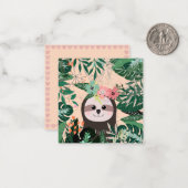 Cute Sloth Notitiekaartje (Voorkant / Achterkant in situ)