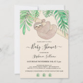 Cute Sloth Oerwoud Baby shower Kaart (Voorkant)
