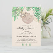 Cute Sloth Oerwoud Baby shower Kaart (Staand voorkant)