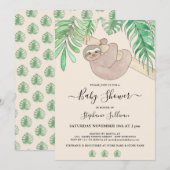 Cute Sloth Oerwoud Baby shower Kaart (Voorkant / Achterkant)