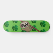 Cute Sloth Oerwoud Green Cartoon Rainforest Animal Persoonlijk Skateboard (Horizontaal)