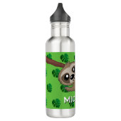 Cute Sloth Oerwoud Green Cartoon Zoo Safari Name Waterfles (Links)