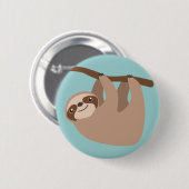 Cute Sloth op een Tak Ronde Button 5,7 Cm (Voorkant /achterkant)