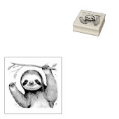 Cute Sloth op een Tak Rubberstempel (Gestempeld)