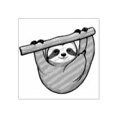 Cute Sloth op een Tak Rubberstempel (Afrduk)