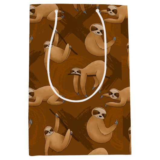 Cute sloth party elk doel medium cadeauzakje (Voorkant)