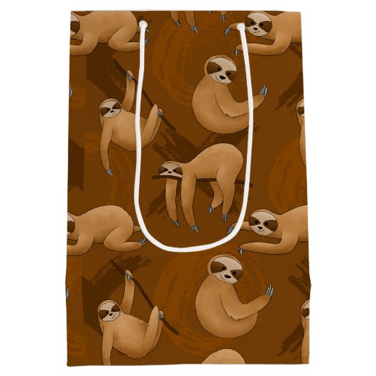 Cute sloth party elk doel medium cadeauzakje (Achterkant)