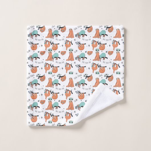 Cute Sloth Pattern Bad Handdoek (Wasdoekje)