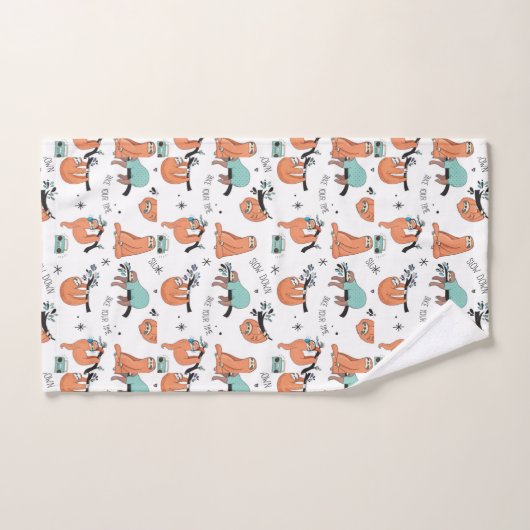 Cute Sloth Pattern Bad Handdoek (Handdoek)