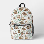 Cute Sloth Pattern Bedrukte Rugzak (Voorkant)