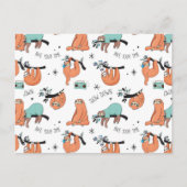 Cute Sloth Pattern Briefkaart (Voorkant)