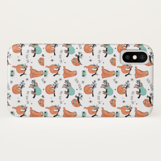 Cute Sloth Pattern Case-Mate iPhone Case (Achterkant (horizontaal))