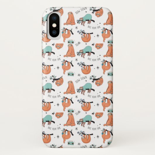 Cute Sloth Pattern Case-Mate iPhone Case (Achterkant)