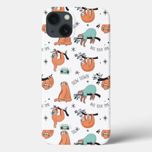 Cute Sloth Pattern Case-Mate iPhone Case (Achterkant)