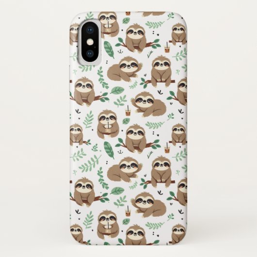 Cute Sloth Pattern Case-Mate iPhone Case (Achterkant)